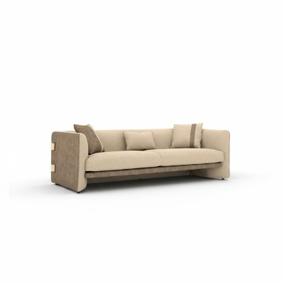 Meubles rembourrés de luxe beige, design moderne, canapé 3 places pour le salon.