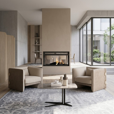 2x fauteuil avec table basse Salon Mobilier complet Design Ameublement Suite