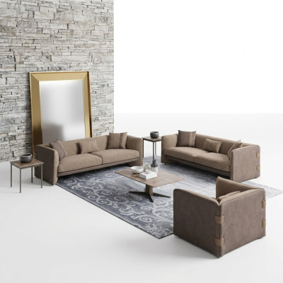 Salon de luxe de design 6 pièces Ensemble de meubles rembourrés Ameublement Trois canapés trois places