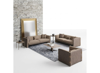 Salon de luxe de design 6 pièces Ensemble de meubles rembourrés Ameublement Trois canapés trois places