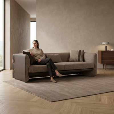 Canapé Trois places Tissu d'ameublement Salon Canapé Design Luxe Meubles rembourrés