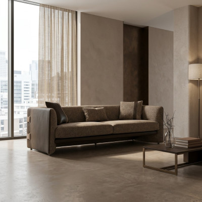 Canapé Trois places Tissu d'ameublement Salon Canapé Design Luxe Meubles rembourrés