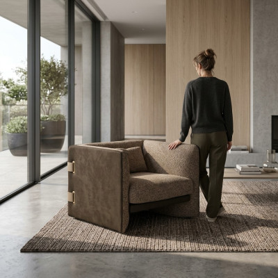 Design moderne Mobilier rembourré Fauteuil Luxe Salon Tissu ameublement