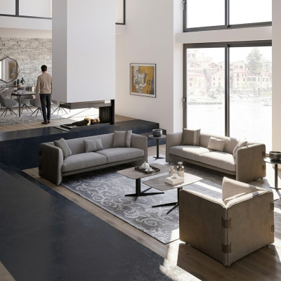 Ensemble de salon gris 7 pièces Moderne 2 canapés 3 places Meubles rembourrés Fauteuil neuf