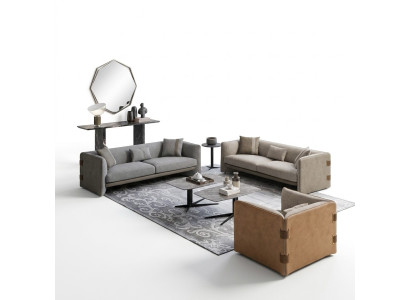 Ensemble de salon gris 7 pièces Moderne 2 canapés 3 places Meubles rembourrés Fauteuil neuf