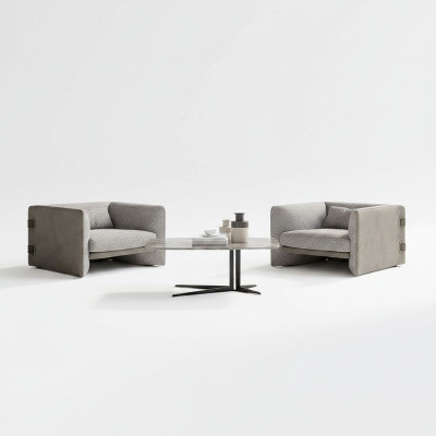 Luxe 2x Fauteuil Meubles rembourrés Salon Ameublement Moderne Table basse nouvelle