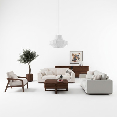 Meubles blancs Salon Ensemble de canapés Canapé 2 places Design Mobilier Fauteuil