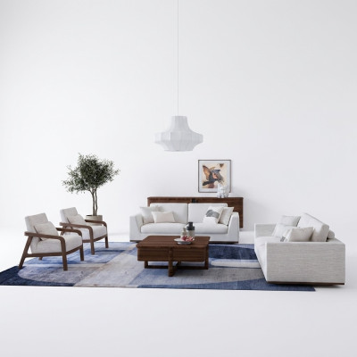Ensemble de canapé 2x Canapé deux places Design 2x Fauteuil Mobilier de salon