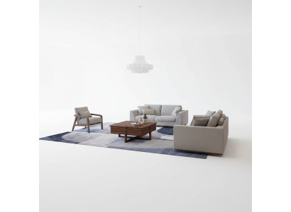 Salon Ensemble de canapés gris 2x Canapés Deux places Fauteuil Design Mobilier de luxe