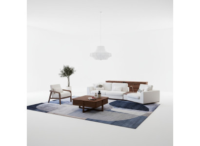 Ensemble de canapés de luxe complet Canapé trois places en tissu Fauteuil Meubles rembourrés