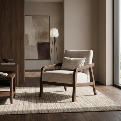 Salon Fauteuil Bois Rembourrage Textile Ameublement Meuble rembourré Design