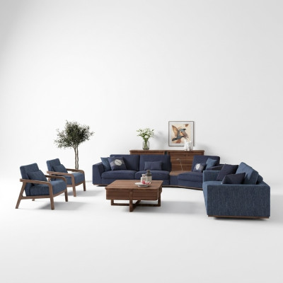 Ensemble moderne Canapé 2 places Canapé 3 places Canapé en tissu de luxe Design Fauteuil mobilier