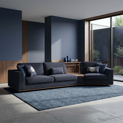 Moderne canapé trois places bleu - Design élégant de canapé - Meubles de salon modernes, neufs