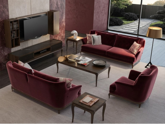 Luxueux nouvel ensemble de canapés Design de mobilier de salon Canapé en tissu Fauteuil
