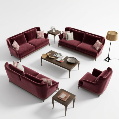Luxueux nouvel ensemble de canapés Design de mobilier de salon Canapé en tissu Fauteuil
