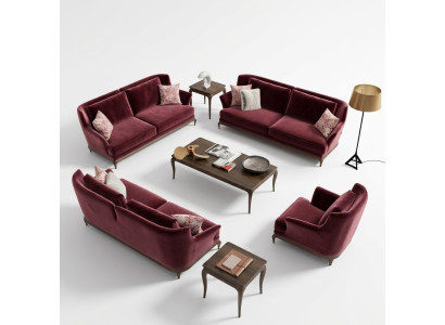 Luxueux nouvel ensemble de canapés Design de mobilier de salon Canapé en tissu Fauteuil
