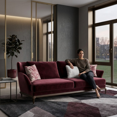 Canapé en tissu luxueux design Trois places Mobilier de salon neuf