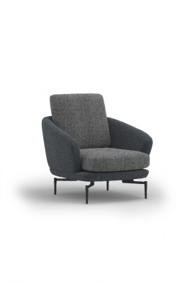 Fauteuil gris Luxe Meubles rembourrés Design de salle de séjour Fauteuil rembourré en textile neuf