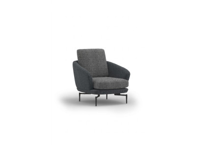 Fauteuil gris Luxe Meubles rembourrés Design de salle de séjour Fauteuil rembourré en textile neuf