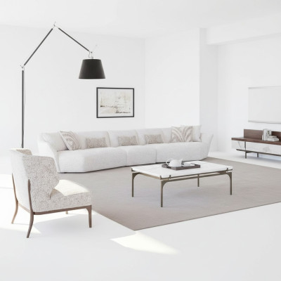Luxe Set Canapé 2 pièces Salon Cinq places Canapé en textile Mobilier Table basse