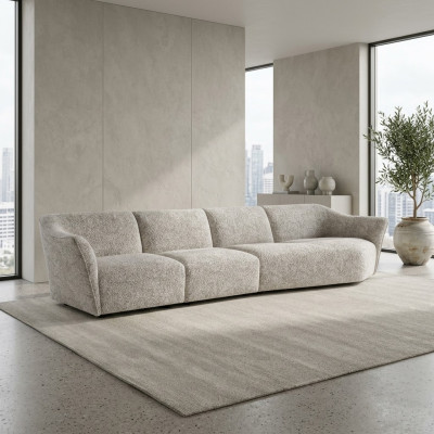 Salon Moderne Canapé blanc Quatre places Canapé Mobilier rembourré Mobilier moderne