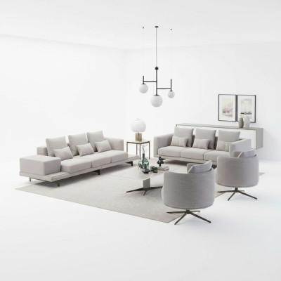 Ensemble complet de 6 pièces 2x canapé trois places neuf 2x fauteuil de luxe table basse pour le salon