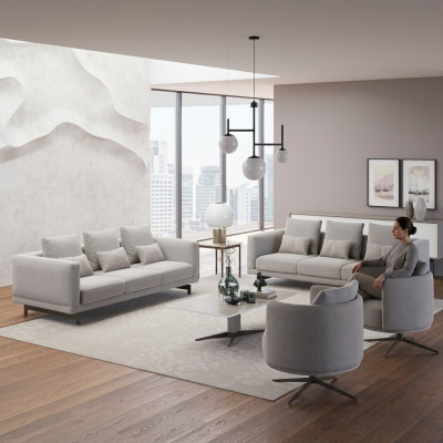 Mobilier rembourré Complet 2x Canapé Trois places Canapé salon Fauteuil Tissu d'ameublement