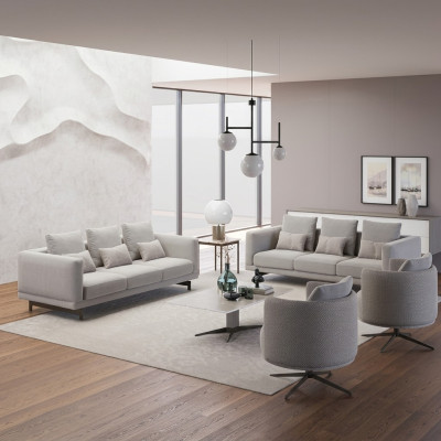 Mobilier rembourré Complet 2x Canapé Trois places Canapé salon Fauteuil Tissu d'ameublement