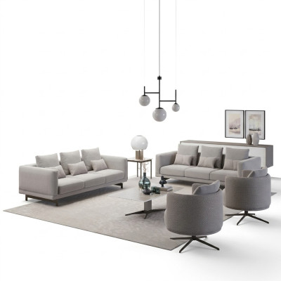 Mobilier rembourré Complet 2x Canapé Trois places Canapé salon Fauteuil Tissu d'ameublement