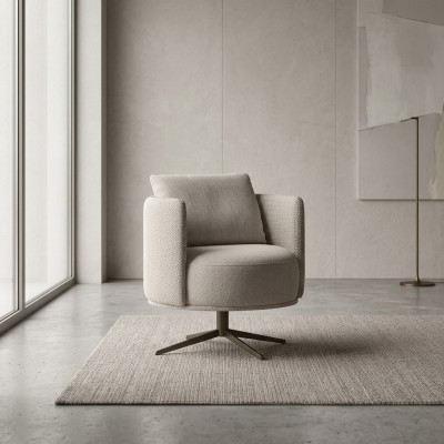 Fauteuil gris Salon Mobilier rembourré Textile de luxe Fauteuil rembourré Ameublement