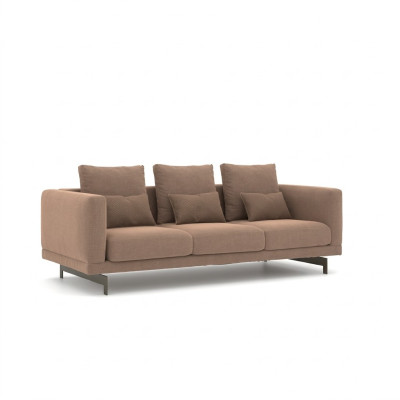 Salon Marron Canapé trois places de luxe Tissu de design mobilier rembourré