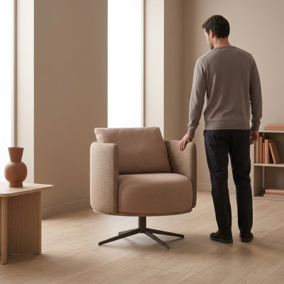 Fauteuil en tissu de luxe Salon Nouveau Design de meubles moderne Mobilier rembourré