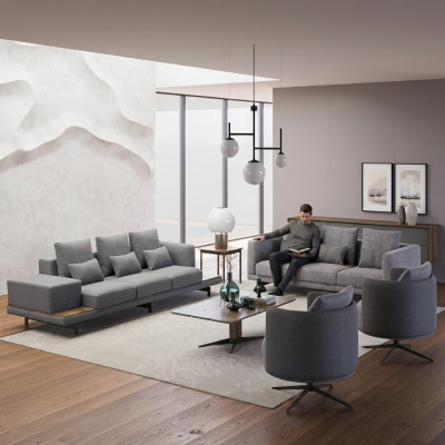 Ensemble de canapés design 2x canapé trois places fauteuil canapé moderne de luxe neuf rembourré