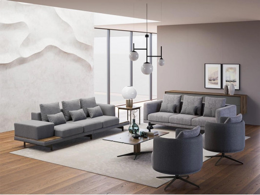 Ensemble de canapés design 2x canapé trois places fauteuil canapé moderne de luxe neuf rembourré