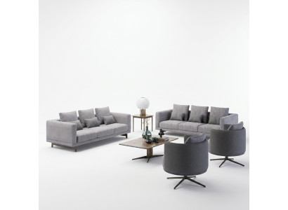 Ensemble de salon de meubles modernes 6 pièces 2x Ensemble de canapés de luxe 2x Fauteuil Table basse