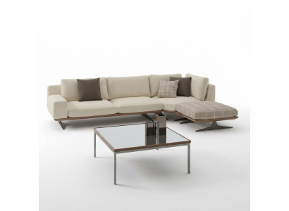 Canapé d'angle de luxe en forme de L, design suite de meubles rembourrés Table basse de salon