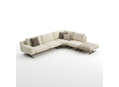 Salle de séjour Ensemble de luxe Canapé d'angle en L Mobilier rembourré Design Moderne Table basse