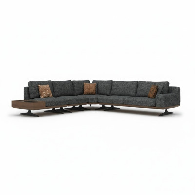 Canapé d'angle de luxe en L en forme de L, nouveau ensemble moderne pour le salon, ameublement rembourré de la pièce.
