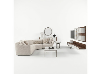 Suite de luxe canapé d'angle en L Rembourrage Table basse Salon Nouvelle table d'appoint