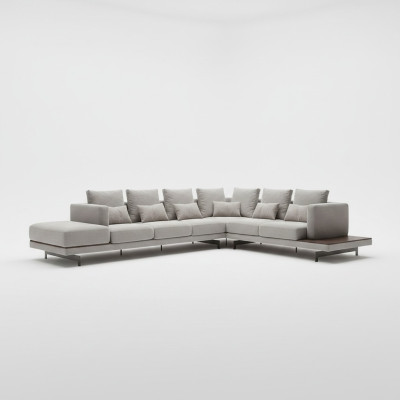 Meubles rembourrés Canapé gris Canapé en L en forme de design Canapé d'angle neuf Table basse de salon