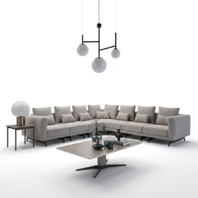 Salon Canapé Gris Canapé Meubles rembourrés Meubles rembourrés neufs Bois Table basse