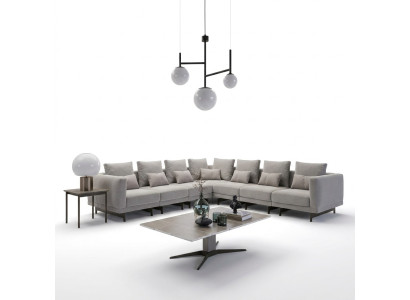 Salon Canapé Gris Canapé Meubles rembourrés Meubles rembourrés neufs Bois Table basse