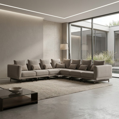 Meubles rembourrés design Canapé d'angle en L-forme Mobilier Suite Rembourrage Textile neuf