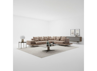 Salle de séjour Canapé d'angle en forme de L Design de luxe Suite Mobilier Table basse neuf