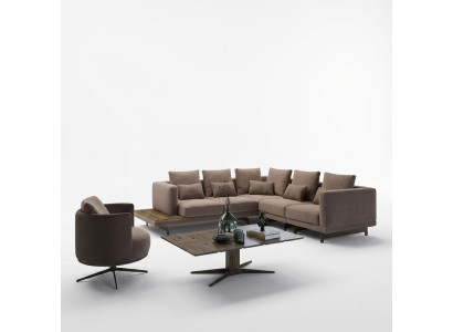 Ensemble de salon de luxe avec canapé d'angle en L et table basse - Mobilier
