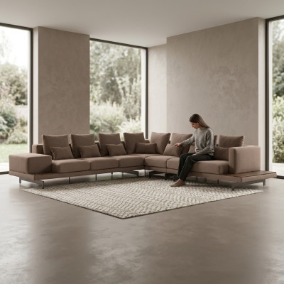 Suite de designer Salon Canapé d'angle en L Muebles de lujo Mobiliario nuevo