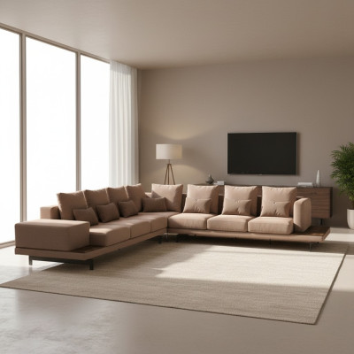 Suite de designer Salon Canapé d'angle en L Muebles de lujo Mobiliario nuevo