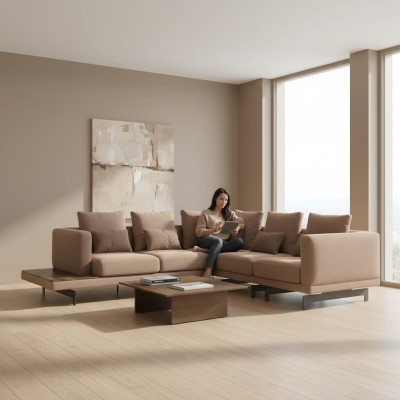 Mobilier rembourré Canapé d'angle Canapé en forme de L Canapé Tissu de rembourrage Mobilier de luxe