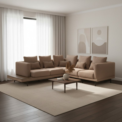 Mobilier rembourré Canapé d'angle Canapé en forme de L Canapé Tissu de rembourrage Mobilier de luxe