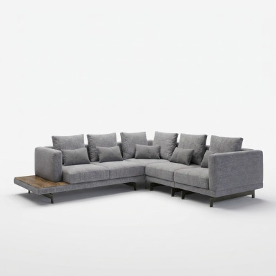 Nouveau canapé rembourré en textile pour suite de luxe en forme de L, meubles pour salon, table basse.